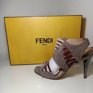 Authentic FENDI Gorgeous Cosmo Giril Elastic High Heel Stiletto Shoes